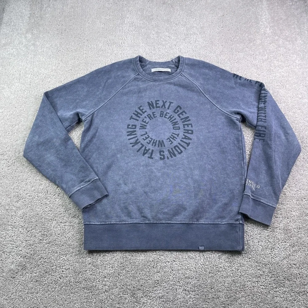 Outerknown Sweatshirt Mens Small Blue Sur‎ Hemp Organic Cotton French Terry